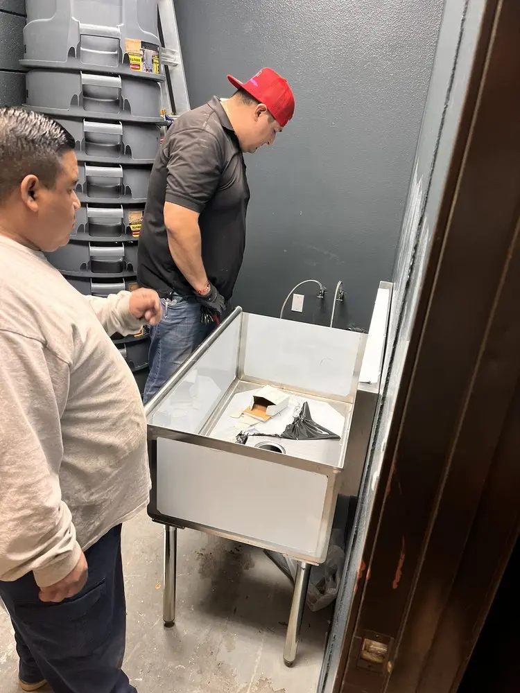 Commercial plumbing and sink installation in Canton